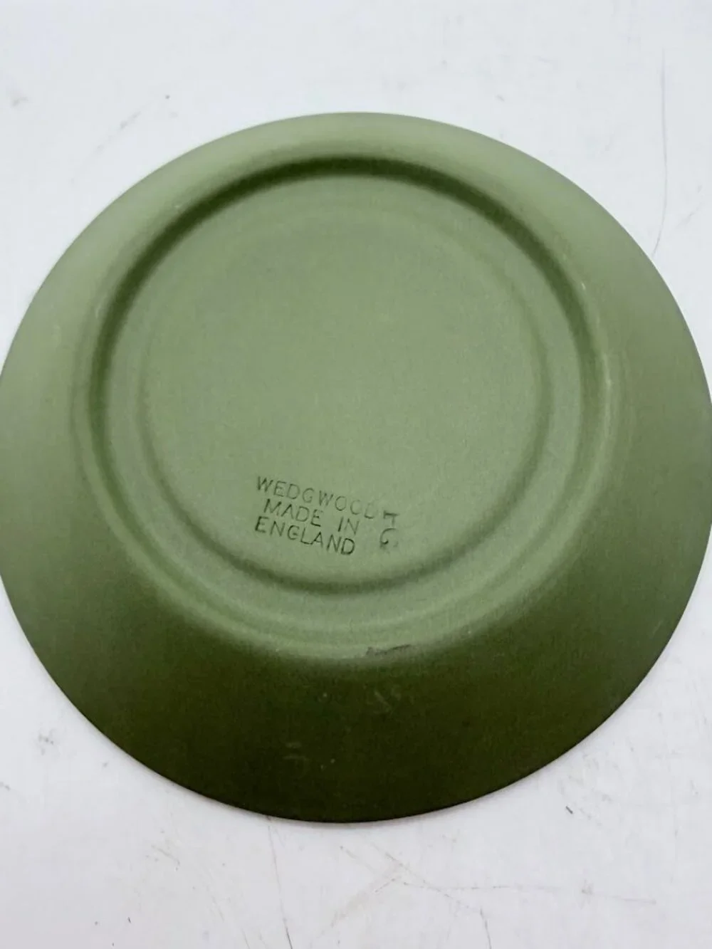 Vintage Wedgwood Sage Celadon Green Jasperware Demitasse Espresso Cup & Saucer